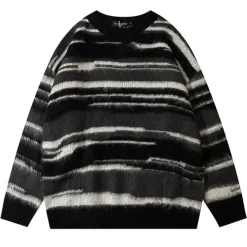 Mens|Sweaters*Boogzel Clothing 90's Aesthetic Striped Knit Sweater