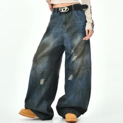 Jeans*Boogzel Clothing 90s Distressed Baggy Jeans Blue