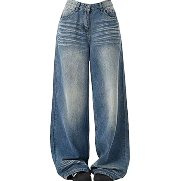 Jeans*Boogzel Clothing 90s Faded Wash Baggy Jeans Blue