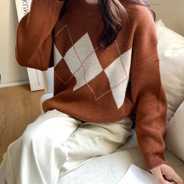 Sweaters|Argyle Sweaters & Vests*Boogzel Clothing 80's Grandma Argyle Sweater