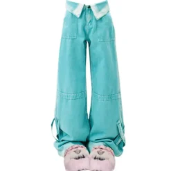 Jeans*Boogzel Clothing 90's Kids Collar Wide Leg Jeans