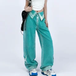 Jeans*Boogzel Clothing 90's Kids Collar Wide Leg Jeans