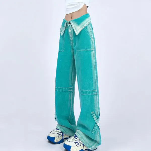 Jeans*Boogzel Clothing 90's Kids Collar Wide Leg Jeans