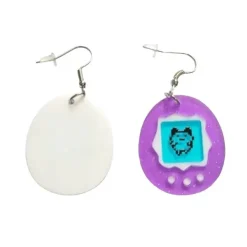Earrings*Boogzel Clothing 90's Kids Tamagotchi-Shaped Earrings Purple