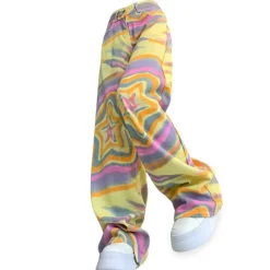 Pants & Trousers*Boogzel Clothing 90s Star Print Trousers Yellow