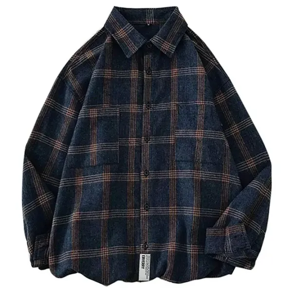 Mens|Long Sleeve Tops*Boogzel Clothing 90s Style Plaid Oversized Shirt