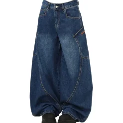 Jeans*Boogzel Clothing 90s Style Wide Leg Jeans Blue
