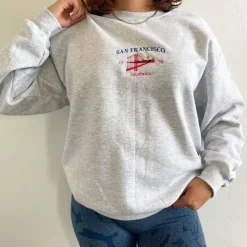 Sweatshirts*Boogzel Clothing San Francisco Embroidery Sweatshirt Grey