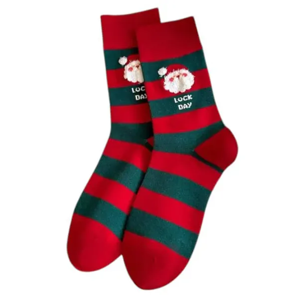 Socks*Boogzel Clothing Santa Striped Socks Red