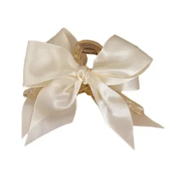 Hair Accessories*Boogzel Clothing Satin Bow Hair Claw Beige