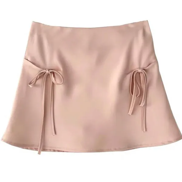 Skirts*Boogzel Clothing Satin Mini Skirt with Bows