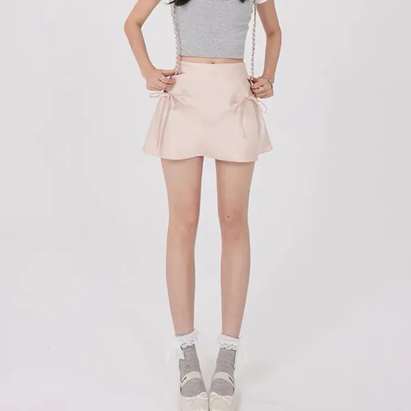 Skirts*Boogzel Clothing Satin Mini Skirt with Bows