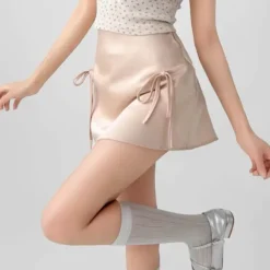 Skirts*Boogzel Clothing Satin Mini Skirt with Bows