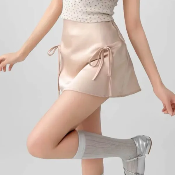 Skirts*Boogzel Clothing Satin Mini Skirt with Bows