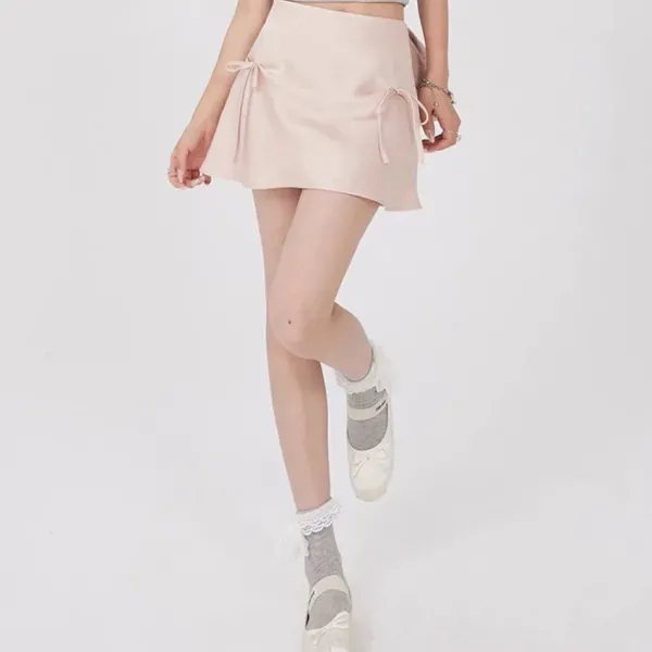 Skirts*Boogzel Clothing Satin Mini Skirt with Bows