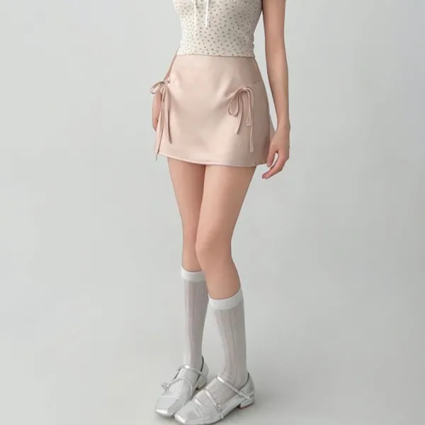 Skirts*Boogzel Clothing Satin Mini Skirt with Bows