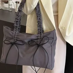Bags & Purses*Boogzel Clothing Saturday School Bow Shoulder Bag Grey