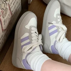 Classics|Aesthetic Sneakers*Boogzel Clothing Saturday School Sneakers in Lavender Grey/purple
