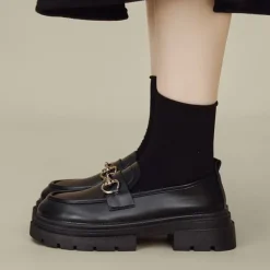 Classics|Boots / Platform Boots*Boogzel Clothing School Spirit Loafers Black