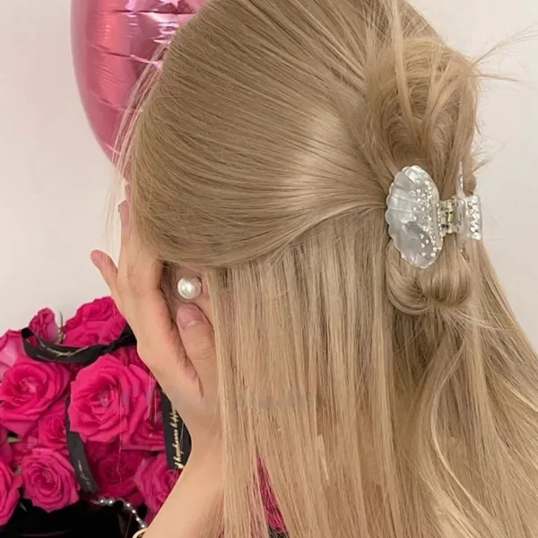 Hair Accessories*Boogzel Clothing Seashell Mini Hair Claw White