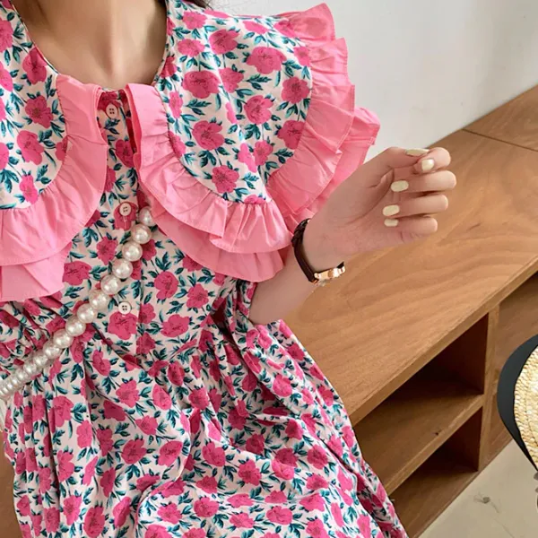 Dresses & Rompers*Boogzel Clothing Secret Garden Collar Floral Dress Pink