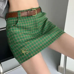 Skirts*Boogzel Clothing Self Made Preppy Mini Skirt Green