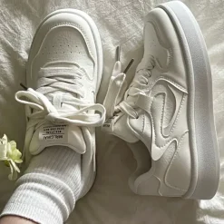 Aesthetic Sneakers*Boogzel Clothing Self Made Skater Sneakers in White