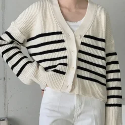Striped Sweaters|Knit Cardigans*Boogzel Clothing Self Made Striped Cardigan