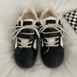 Aesthetic Sneakers*Boogzel Clothing Sherpa Buckle Straps Sneakers