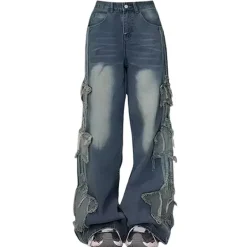Jeans*Boogzel Clothing Side Stripe Star Jeans Blue