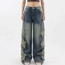 Jeans*Boogzel Clothing Side Stripe Star Jeans Blue