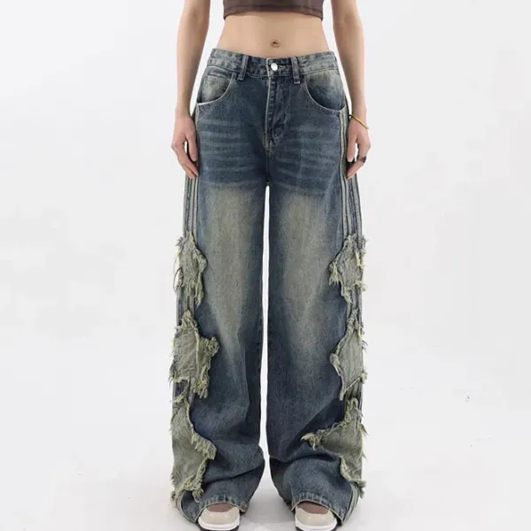 Jeans*Boogzel Clothing Side Stripe Star Jeans Blue