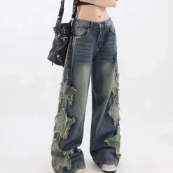 Jeans*Boogzel Clothing Side Stripe Star Jeans Blue