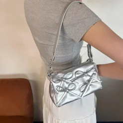 Bags & Purses*Boogzel Clothing Bows Shoulder Bag Silver