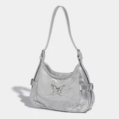 Bags & Purses*Boogzel Clothing Butterfly Shoulder Bag Silver