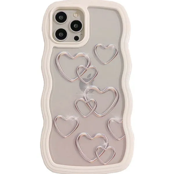 Iphone Cases*Boogzel Clothing Silver Hearts iPhone Case White