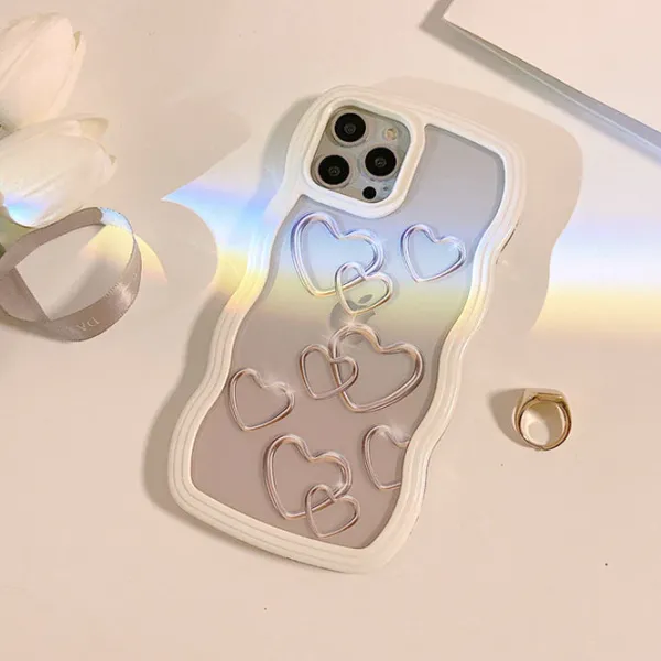 Iphone Cases*Boogzel Clothing Silver Hearts iPhone Case White