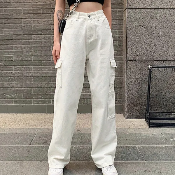 Jeans*Boogzel Clothing Skater Cargo Jeans White