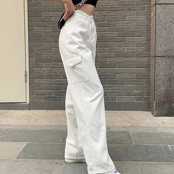 Jeans*Boogzel Clothing Skater Cargo Jeans White