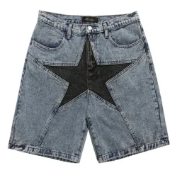 Shorts*Boogzel Clothing Skater Girl Star Denim Shorts Blue
