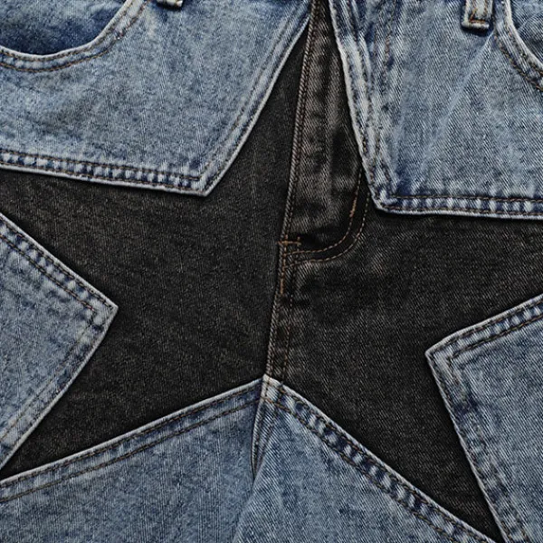 Shorts*Boogzel Clothing Skater Girl Star Denim Shorts Blue