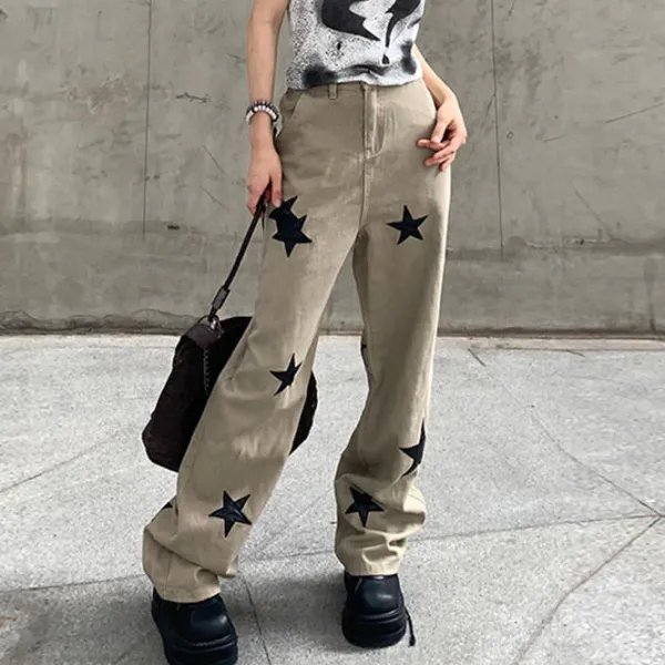 Jeans*Boogzel Clothing Skater Girl Star Jeans Green