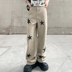 Jeans*Boogzel Clothing Skater Girl Star Jeans Green
