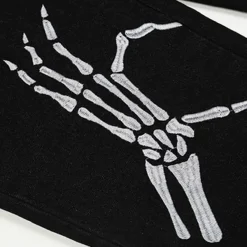 Jeans*Boogzel Clothing Skeleton Hands Embroidery Jeans Black