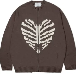Knit Cardigans|Sweaters*Boogzel Clothing Skeleton Print Zip Up Sweater