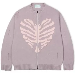 Knit Cardigans|Sweaters*Boogzel Clothing Skeleton Print Zip Up Sweater