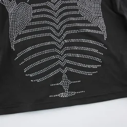 Long Sleeve Tops*Boogzel Clothing Skeleton Rhinestone Long Sleeve Top Black