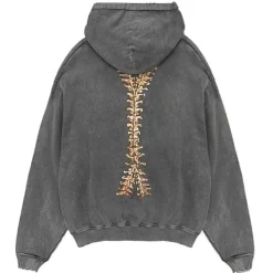 Hoodies*Boogzel Clothing Skeleton Zip Up Hoodie DarkGrey