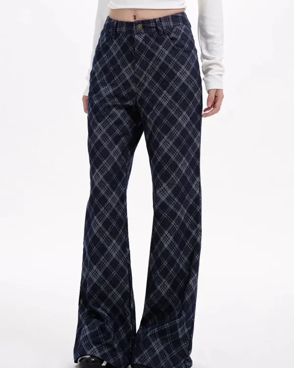 Pants & Trousers*Boogzel Clothing Skippin' School Plaid Pants Blue