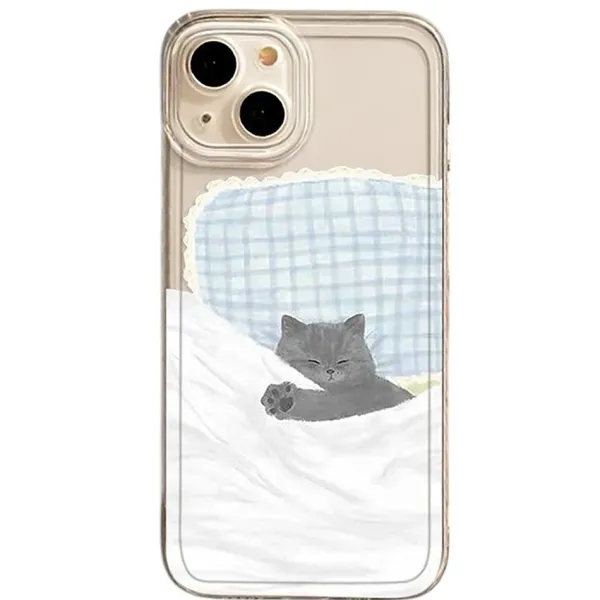Iphone Cases*Boogzel Clothing Sleeping Kitten iPhone Case Clear